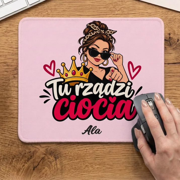 Podkładka Pod Myszkę Dla Cioci Prezent Dla Kobiety: Tu Rządzi Ciocia