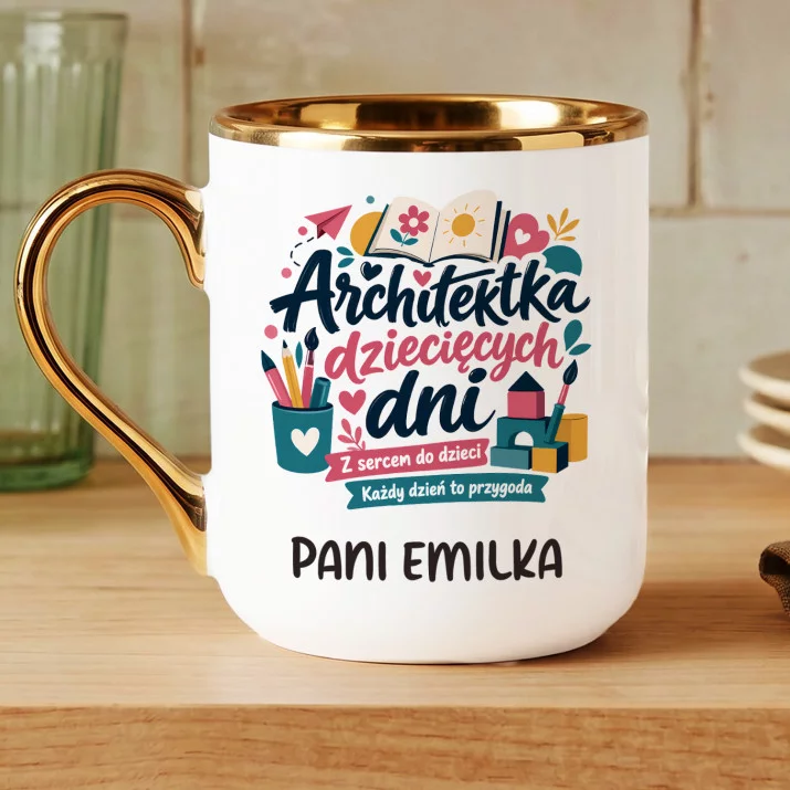 Kubek Personalizowany Na Dzień Nauczyciela Przedszkole Prezent Dla Nauczyciela Kobiety: Architektka Dziecięcych Kubek Personalizowany Na Dzień Nauczyciela Przedszkole Prezent Dla Nauczyciela Kobiety: Architektka Dziecięcych