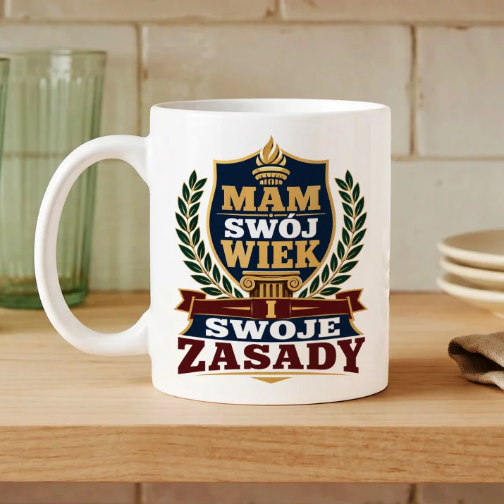 Kubek Z Nadrukiem Dla Seniora Prezent Dla Mężczyzny: Mam Swój Wiek Kubek Z Nadrukiem Dla Seniora Prezent Dla Mężczyzny: Mam Swój Wiek