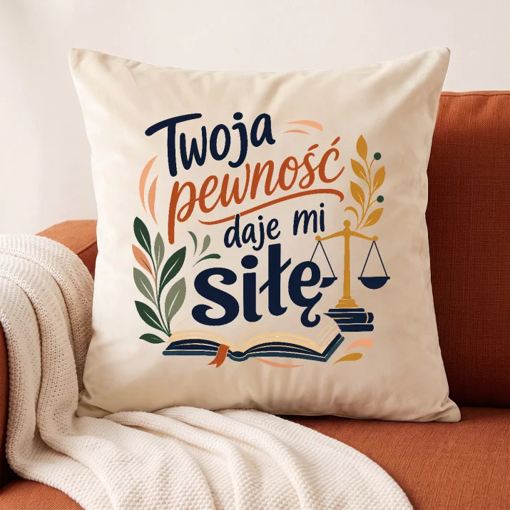 Poduszka Dekoracyjna Dla Prawniczki Prezent Dla Kobiety: Czuła Pewność