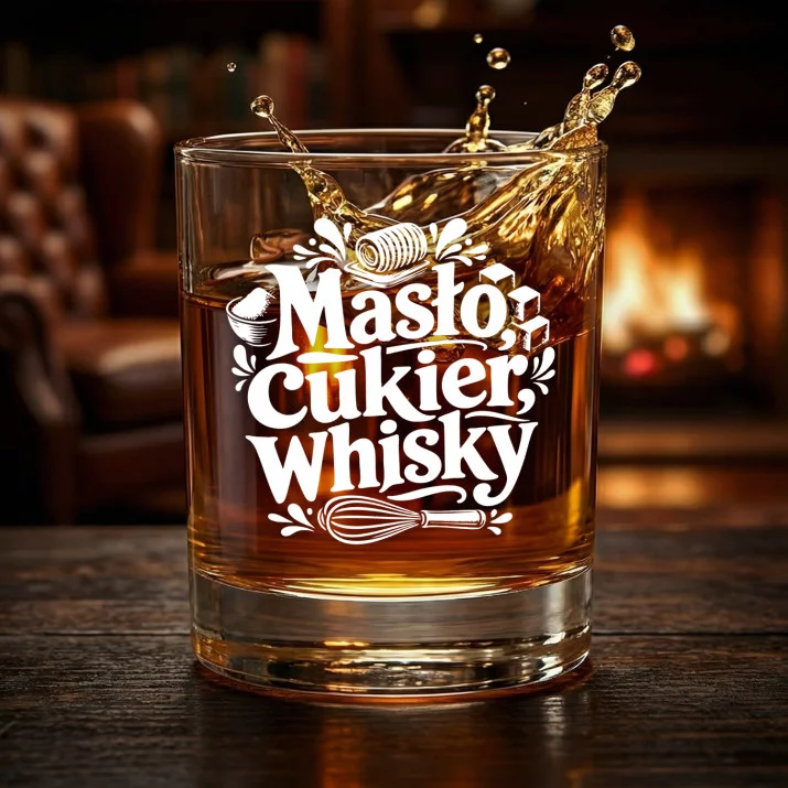 Szklanka Do Whisky Dla Cukiernika Prezent Dla Mężczyzny: Masło, Cukier, Whisky Szklanka Do Whisky Dla Cukiernika Prezent Dla Mężczyzny: Masło, Cukier, Whisky