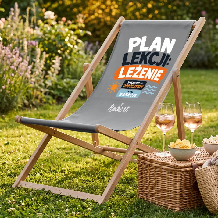 Leżak Z Nadrukiem Na Zakończenie Roku Szkolnego Prezent Dla Mężczyzny: Plan Lekcji, Leżenie