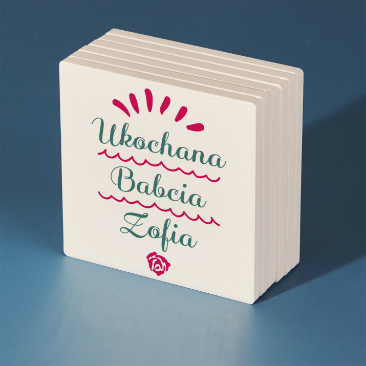 Ukochana babcia - Podkładki ceramiczne pod kubek