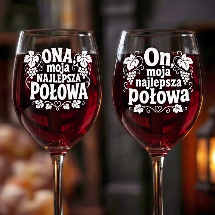 Dwa Kieliszki Do Wina Dla Pary Prezent Dla Pary: Najlepsze Połówki