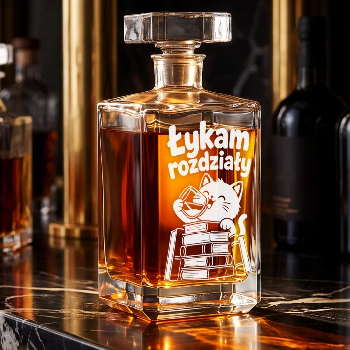 Karafka Do Whisky z Grawerem Dla Mola Książkowego Prezent: Łykam Rozdziały Karafka Do Whisky z Grawerem Dla Mola Książkowego Prezent: Łykam Rozdziały