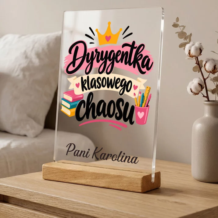 Druk Na Szkle Dla Pani Wychowawczyni Prezent Dla Kobiety: Dyrygentka Klasowego