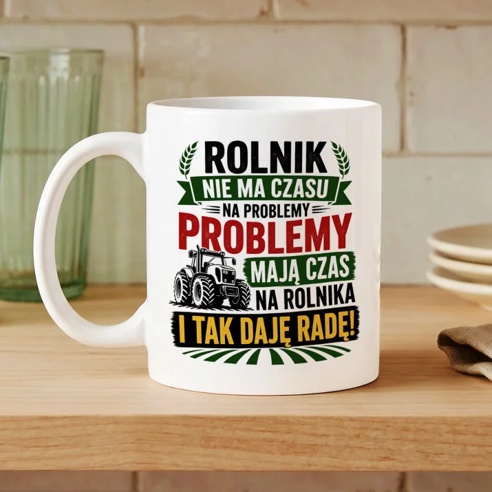 Kubek Z Nadrukiem Dla Rolnika Prezent Dla Mężczyzny: Rolnik Bez Trosk
