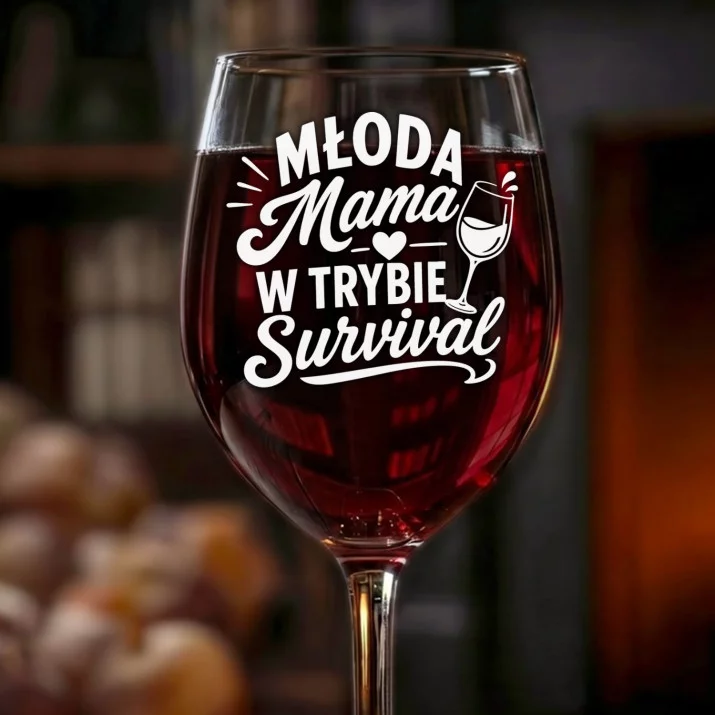 Kieliszek Do Wina Dla Młodej Mamy Prezent Na Dzień Mamy Dla Kobiety: Młoda Mama Survival Kieliszek Do Wina Dla Młodej Mamy Prezent Na Dzień Mamy Dla Kobiety: Młoda Mama Survival