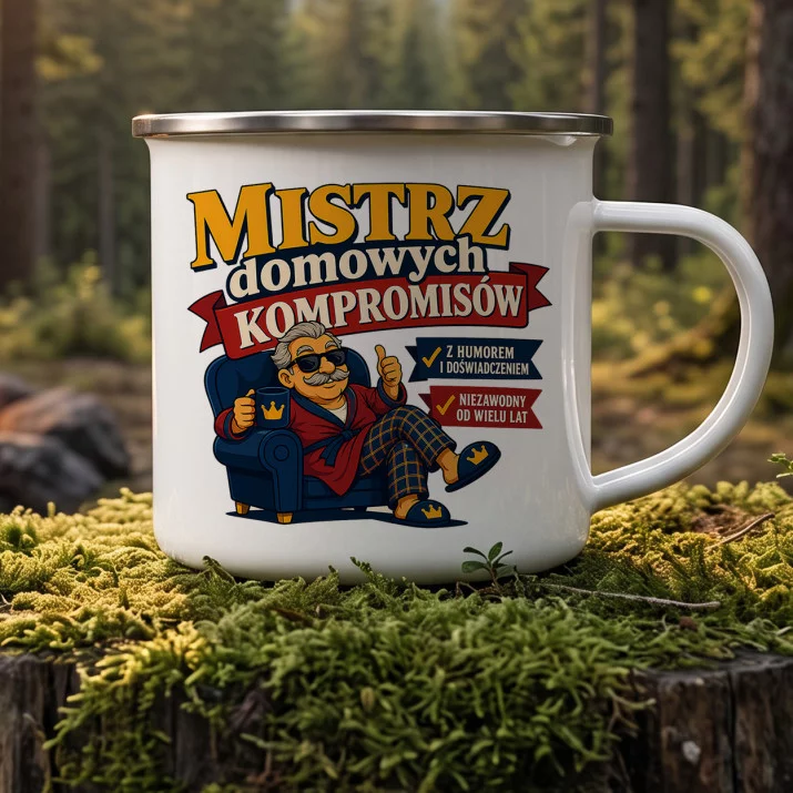 Kubek Emaliowany Na 60 Rocznicę Ślubu Prezent Na Walentynki Dla Mężczyzny: Retro Humor Rodzinny