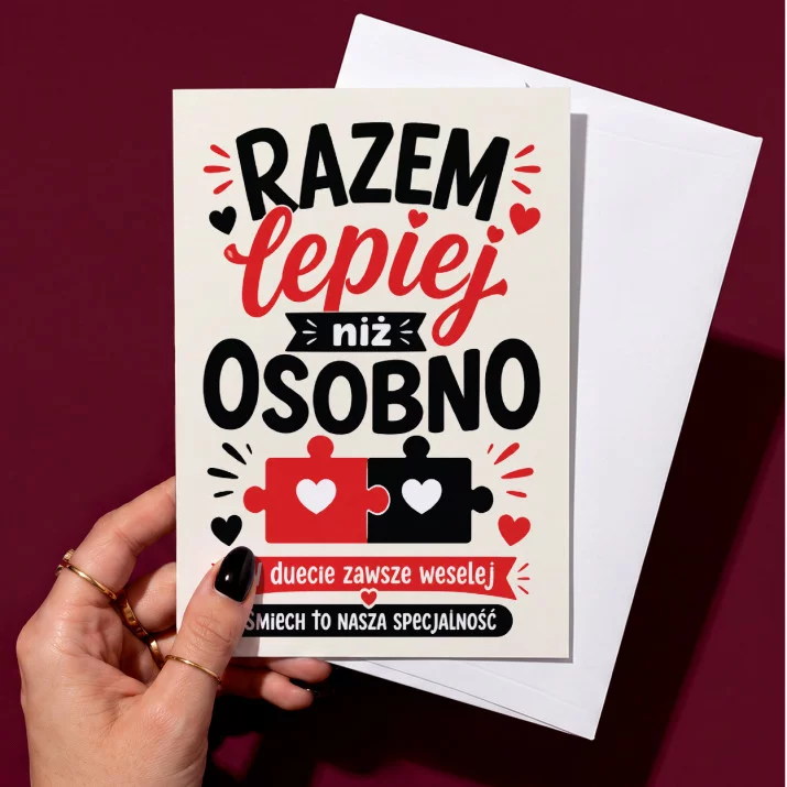Kartka z Życzeniami Na Walentynki Na Rocznicę Dla Pary: Duet Pełen Śmiechu Kartka z Życzeniami Na Walentynki Na Rocznicę Dla Pary: Duet Pełen Śmiechu