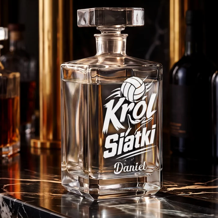 Karafka Do Wódki z Grawerem Dla Siatkarza Prezent Dla Mężczyzny: Król Siatki