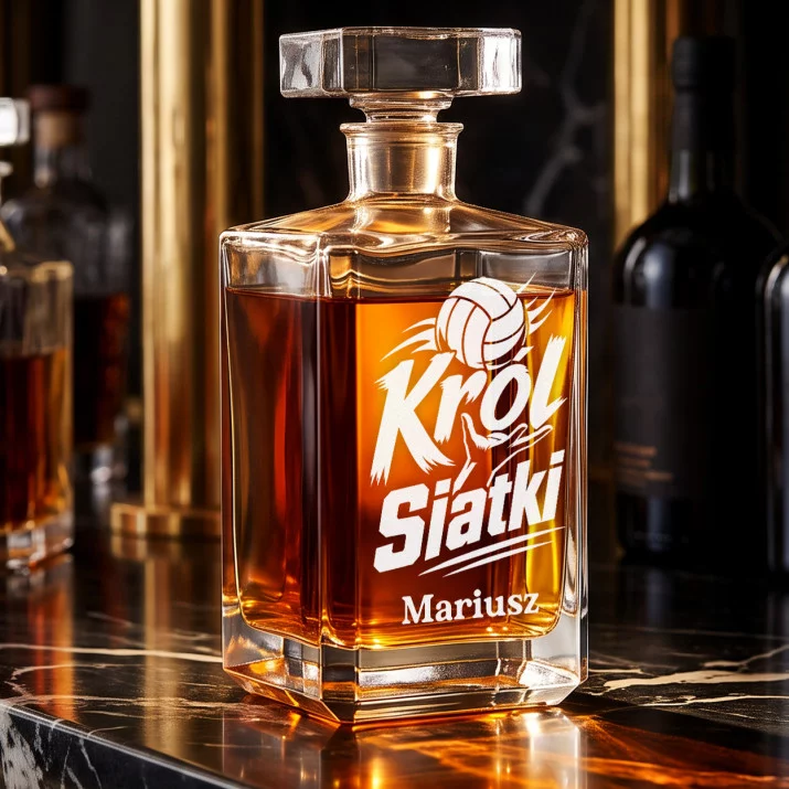 Karafka Do Whisky z Grawerem Dla Siatkarza Prezent Dla Mężczyzny: Król Siatki