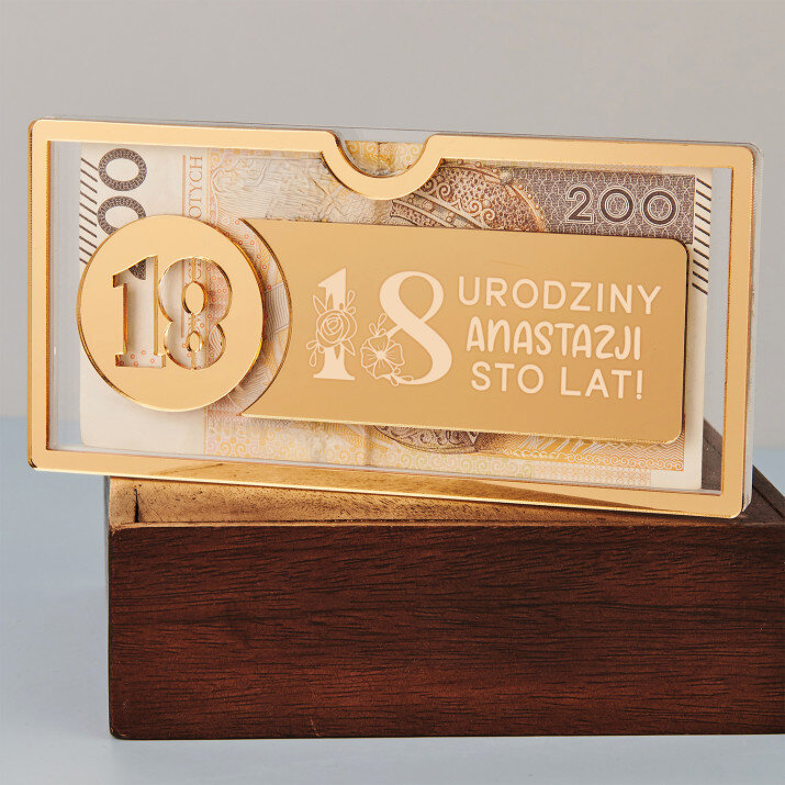 Urodziny kwiaty - Akrylowa koperta na pieniądze 18