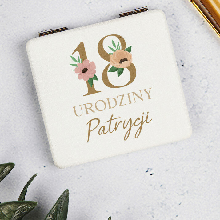 Urodziny kwiaty - Lusterko kieszonkowe