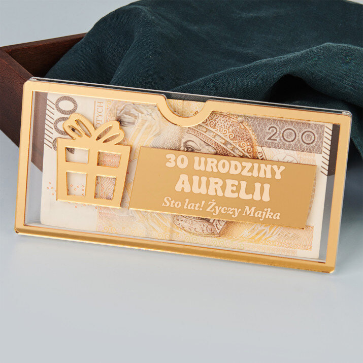 Urodziny sto lat - Akrylowa koperta na pieniądze Prezent