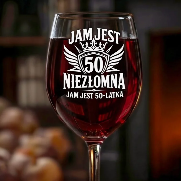 Kieliszek Do Wina Na 50 Urodziny Prezent Dla Kobiety: Niezłomna 50-Latka Kieliszek Do Wina Na 50 Urodziny Prezent Dla Kobiety: Niezłomna 50-Latka
