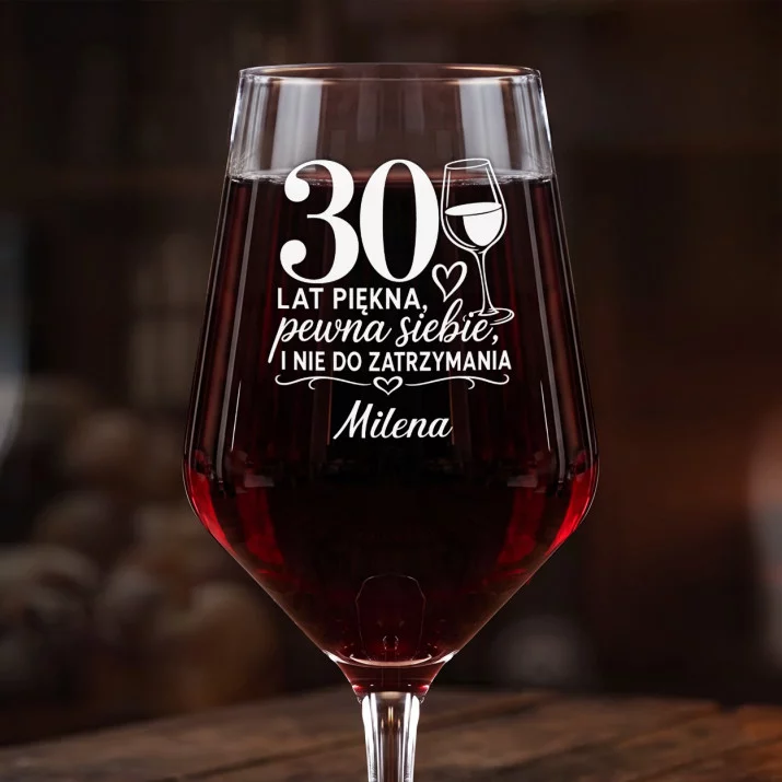 Mega Kieliszek Do Wina z Grawerem Na 30 Urodziny Prezent Dla 30 Latki Kobiety: 30 Lat Piękna Mega Kieliszek Do Wina z Grawerem Na 30 Urodziny Prezent Dla 30 Latki Kobiety: 30 Lat Piękna