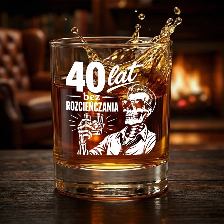 Szklanka Do Whisky Na 40 Urodziny Prezent Dla Mężczyzny: 40 Lat Bez Rozcieńczania Szklanka Do Whisky Na 40 Urodziny Prezent Dla Mężczyzny: 40 Lat Bez Rozcieńczania