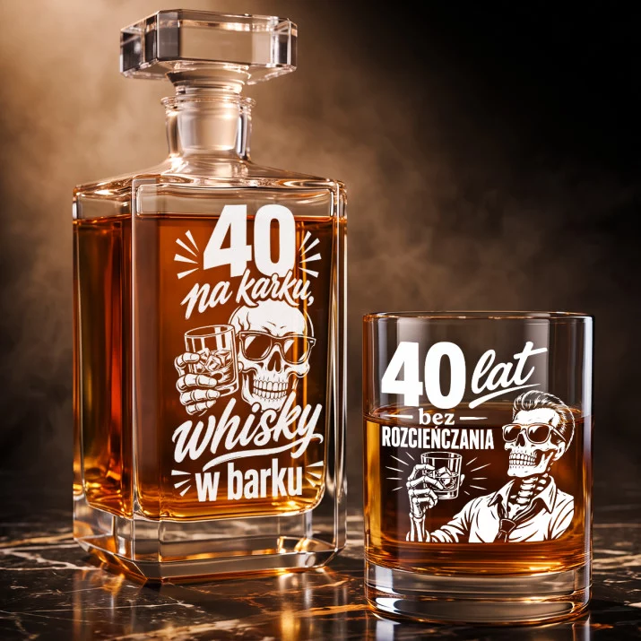 Zestaw Do Whisky Na 40 Urodziny Prezent Dla Mężczyzny: 40 Na Karku, Whisky W Barku Zestaw Do Whisky Na 40 Urodziny Prezent Dla Mężczyzny: 40 Na Karku, Whisky W Barku