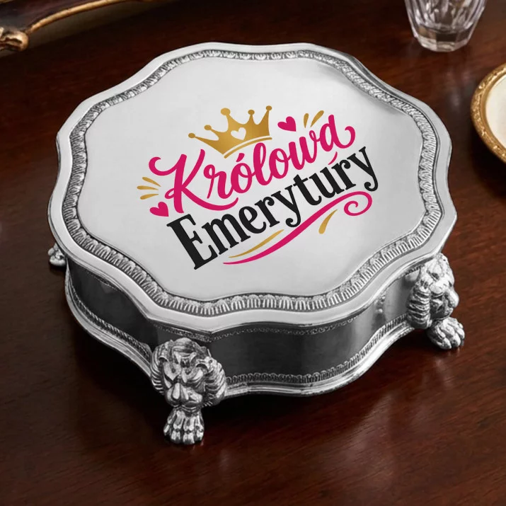 Szkatułka Na Biżuterię Dla Emerytki Prezent Na Emeryturę Dla Kobiety: Elegancki Humor Szkatułka Na Biżuterię Dla Emerytki Prezent Na Emeryturę Dla Kobiety: Elegancki Humor