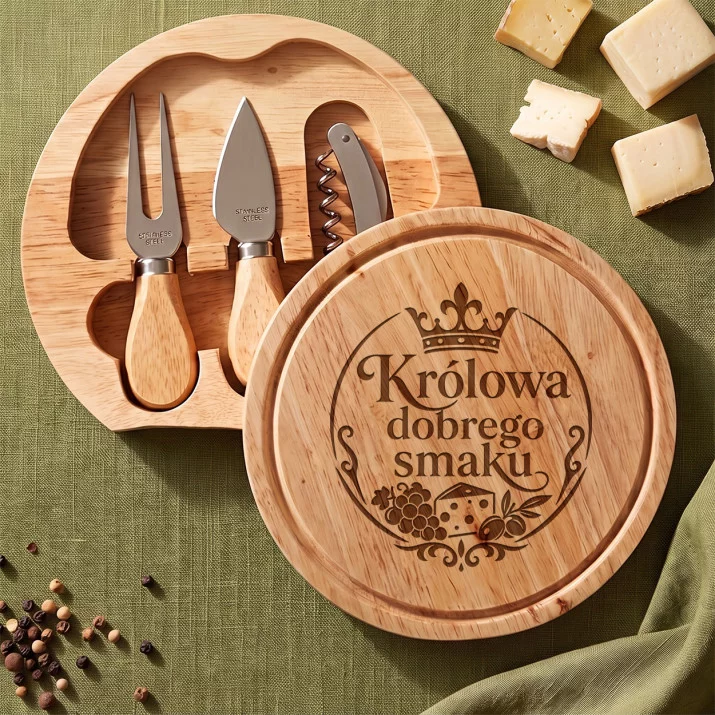 Deska Do Serów Z Grawerem Dla Kobiety Prezent Dla Kobiety: Królewski Smak