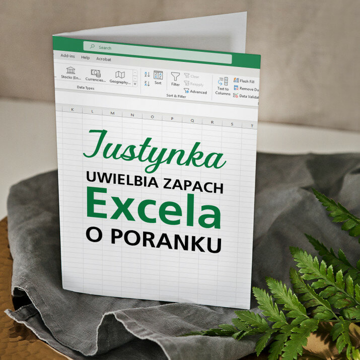 Uwielbia zapach excela - kartka z życzeniami