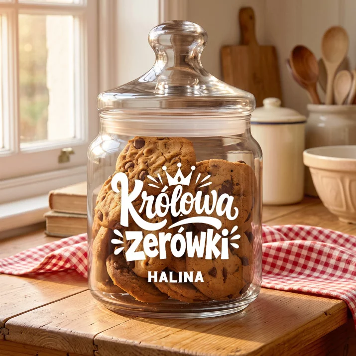 Słoik Na Ciastka z Grawerem Na Zakończenie Zerówki Prezent Dla Kobiety: Królowa Zerówki Słoik Na Ciastka z Grawerem Na Zakończenie Zerówki Prezent Dla Kobiety: Królowa Zerówki