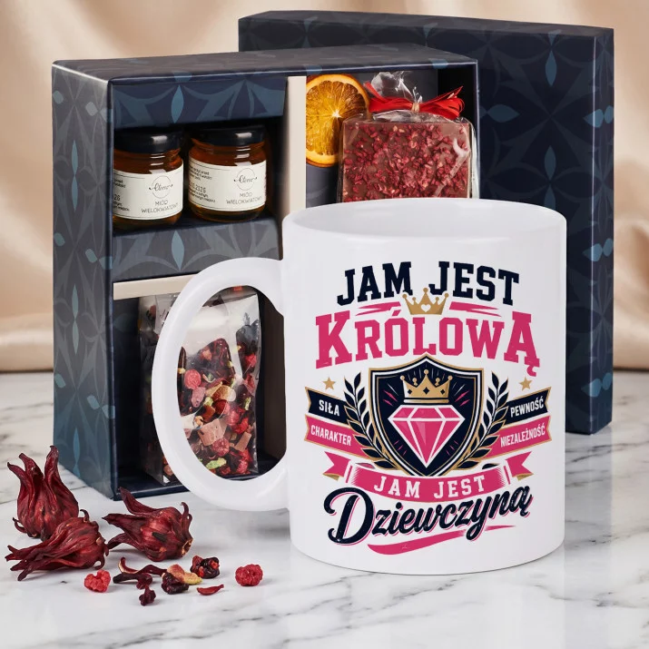 Zestaw Prezenowy Z Kubkiem Na Dzień Dziewczyny: Jam Jest Królową Zestaw Prezenowy Z Kubkiem Na Dzień Dziewczyny: Jam Jest Królową