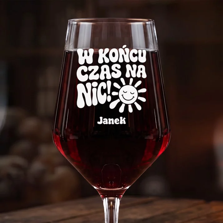 Mega Kieliszek Do Wina z Grawerem Dla Emeryta Prezent Na Emeryturę Dla Mężczyzny: W Końcu Czas Na Nic Mega Kieliszek Do Wina z Grawerem Dla Emeryta Prezent Na Emeryturę Dla Mężczyzny: W Końcu Czas Na Nic