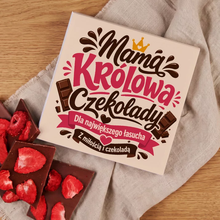 Czekolada Z Truskawkami Na Dzień Matki Prezent Dla Mamy Kobiety: Królowa Słodkości Czekolada Z Truskawkami Na Dzień Matki Prezent Dla Mamy Kobiety: Królowa Słodkości