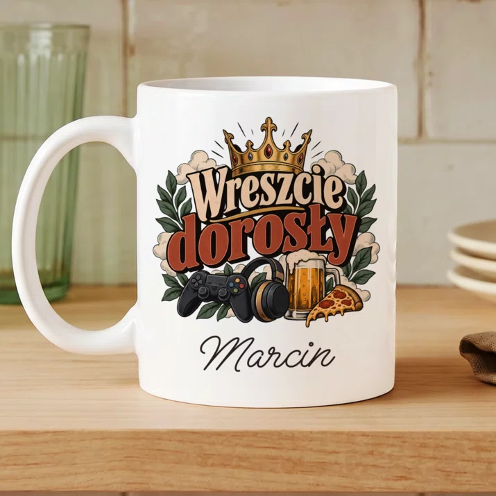 Kubek Personalizowany Na 18 Urodziny Prezent Dla Mężczyzny: Wreszcie Dorosły Kubek Personalizowany Na 18 Urodziny Prezent Dla Mężczyzny: Wreszcie Dorosły