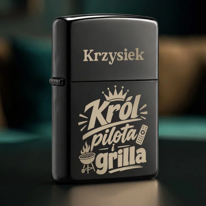 Zapalniczka z Grawerem Dla Męża Prezent Na Rocznicę Ślubu Dla Mężczyzny: Król Pilota I Grilla