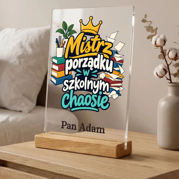 Druk Na Szkle Dla Wychowawcy Prezent Na Dzień Nauczyciela Dla Mężczyzny: Mistrz Porządku W Druk Na Szkle Dla Wychowawcy Prezent Na Dzień Nauczyciela Dla Mężczyzny: Mistrz Porządku W