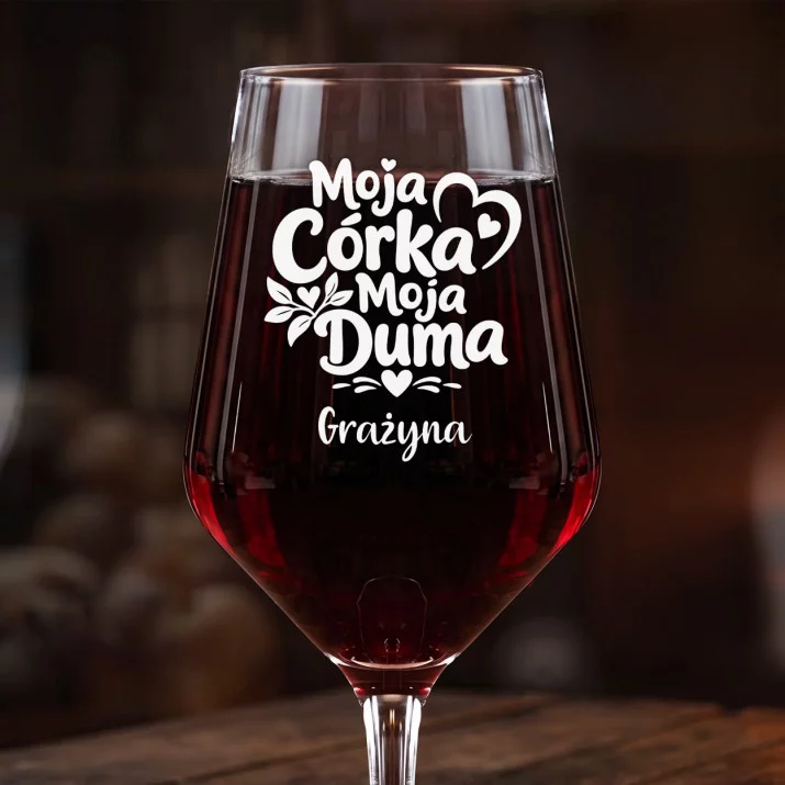 Mega Kieliszek Do Wina z Grawerem Dla Dorosłej Córki Prezent Dla Kobiety: Moja Córka Moja Duma Mega Kieliszek Do Wina z Grawerem Dla Dorosłej Córki Prezent Dla Kobiety: Moja Córka Moja Duma