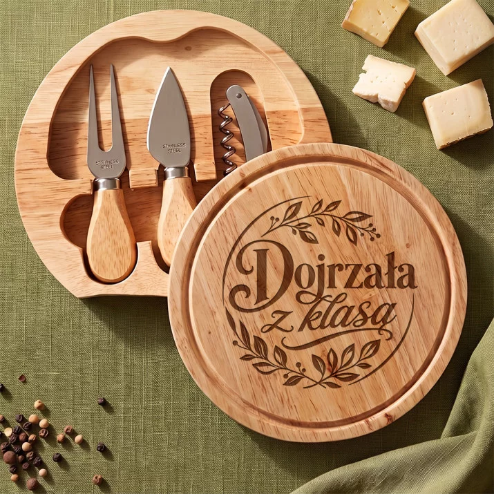 Deska Do Serów Z Grawerem Na 60 Urodziny Prezent Dla Kobiety: Botaniczna Elegancja