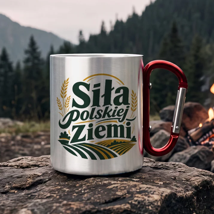 Kubek Metalowy z Karabińczykiem Dla Rolnika Prezent Dla Mężczyzny: Wiejska Duma Kubek Metalowy z Karabińczykiem Dla Rolnika Prezent Dla Mężczyzny: Wiejska Duma