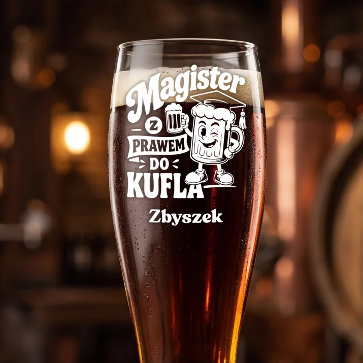 Szklanka Do Piwa Na Obronę Magistra Prezent Dla Mężczyzny: Kufel Z Charakterem Szklanka Do Piwa Na Obronę Magistra Prezent Dla Mężczyzny: Kufel Z Charakterem