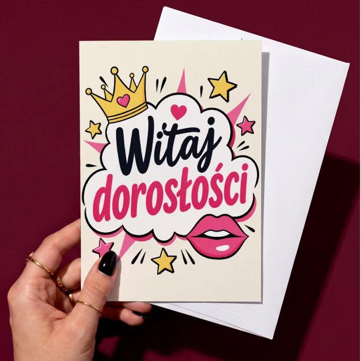Kartka z Życzeniami Na Osiemnastkę Dla Kobiety: Blask Dorosłości Kartka z Życzeniami Na Osiemnastkę Dla Kobiety: Blask Dorosłości