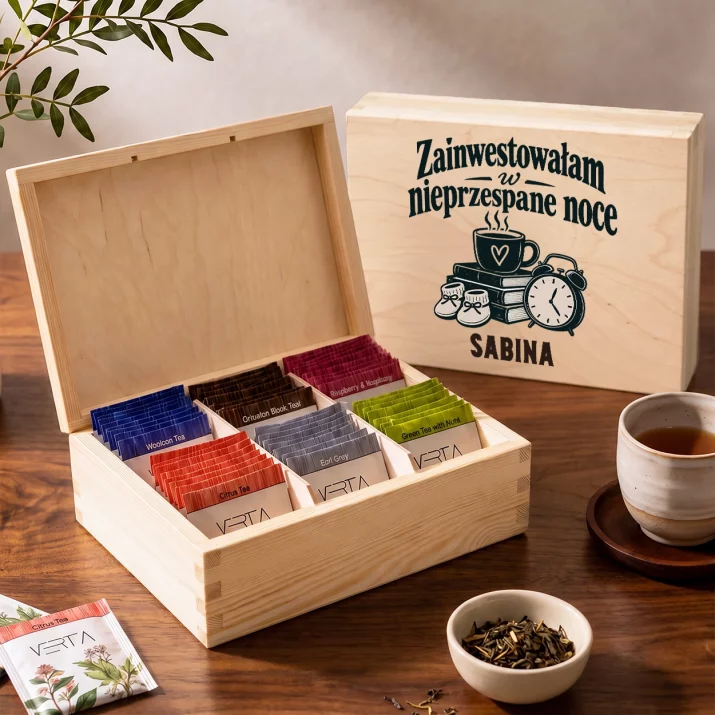 Zestaw Herbat w Skrzynce Dla Przyszłej Mamy Prezent Na Dzień Mamy Dla Kobiety: Zainwestowałam W