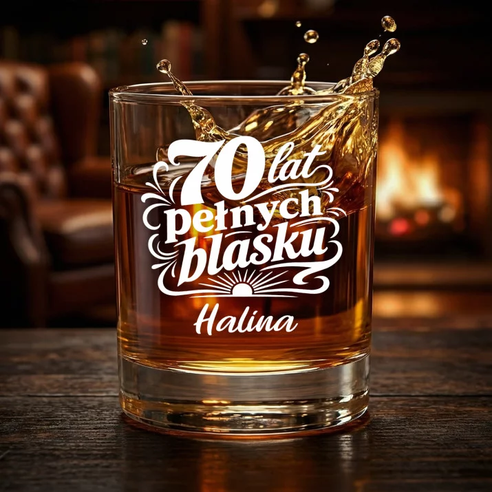 Szklanki Do Whisky z Grawerem Na 70 Urodziny Prezent Dla 70 Latki Kobiety: 70 Lat Pełnych Blasku Szklanki Do Whisky z Grawerem Na 70 Urodziny Prezent Dla 70 Latki Kobiety: 70 Lat Pełnych Blasku