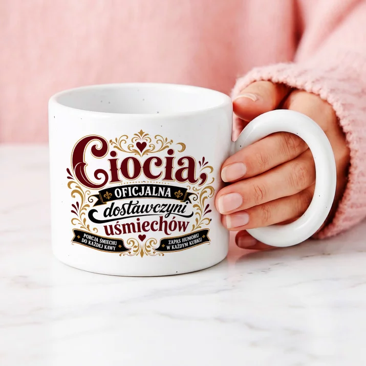 Kubek Z Okrągłym Uchem Dla Cioci Prezent Dla Kobiety: Ciocia Z Humorem Kubek Z Okrągłym Uchem Dla Cioci Prezent Dla Kobiety: Ciocia Z Humorem