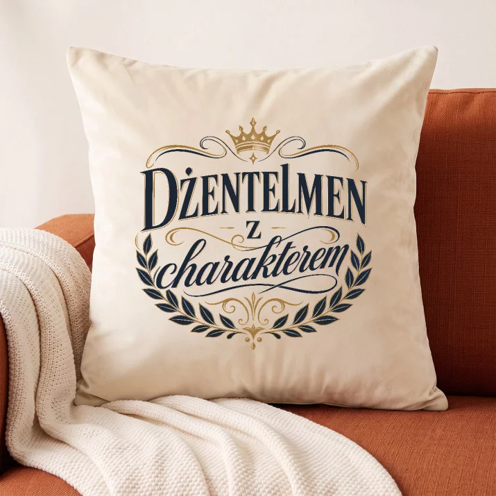 Poduszka Dekoracyjna Na Pępkowe Prezent Dla Mężczyzny: Emblemat Dżentelmena Poduszka Dekoracyjna Na Pępkowe Prezent Dla Mężczyzny: Emblemat Dżentelmena