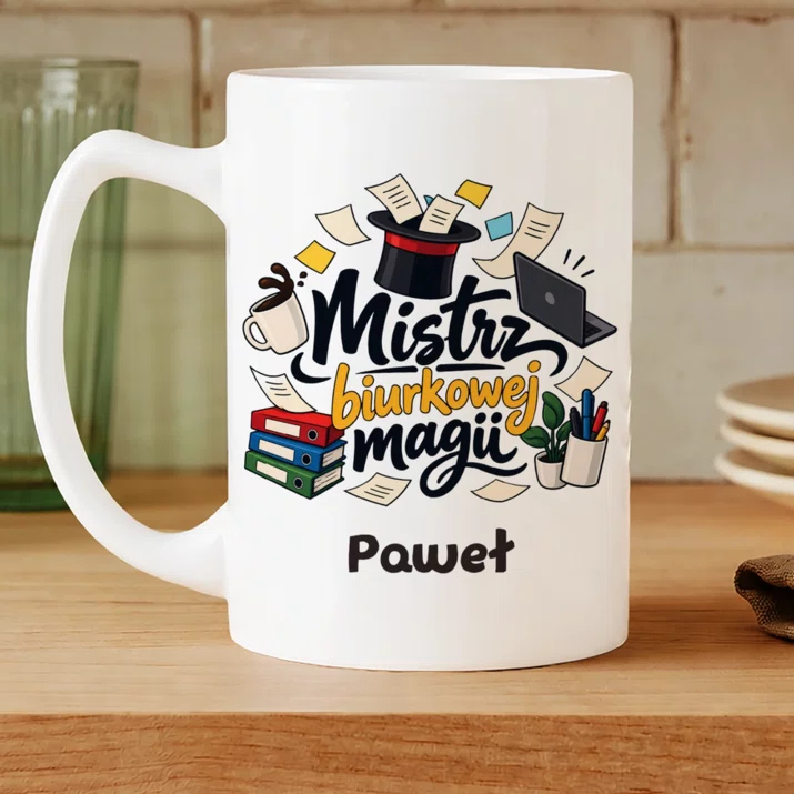 Kubek Personalizowany Dla Kolegi Z Pracy Prezent Dla Mężczyzny: Mistrz Biurkowej Magii Kubek Personalizowany Dla Kolegi Z Pracy Prezent Dla Mężczyzny: Mistrz Biurkowej Magii