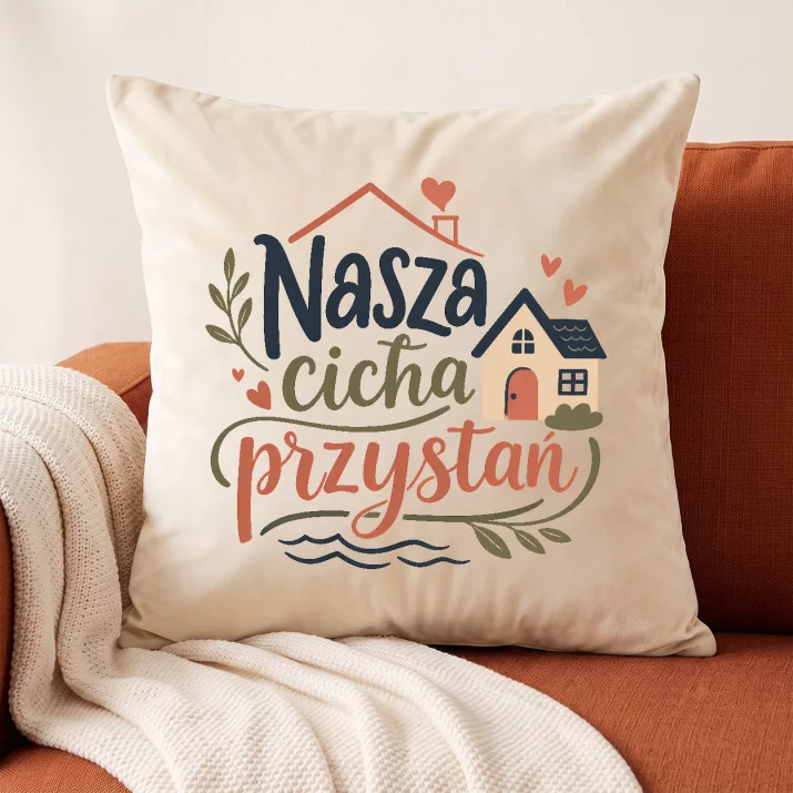 Poduszka Dekoracyjna Na Nowy Dom Prezent Dla Pary: Cicha Przystań Pary