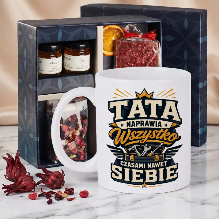 Zestaw Prezenowy Z Kubkiem Na Dzień Taty Dla Taty: Naprawia Wszystko