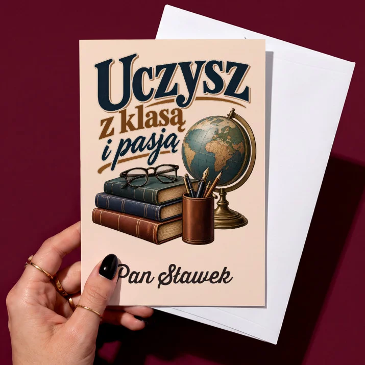 Kartka Personalizowana Na Dzień Nauczyciela Prezent Dla Nauczyciela Mężczyzny: Uczysz Z Klasą I Pasją