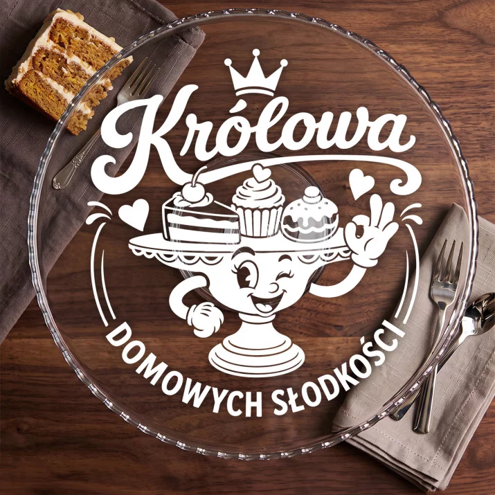 Patera Na Ciasto Dla Niej Prezent Na Walentynki Dla Kobiety: Retro Cukiernicza Maskotka Patera Na Ciasto Dla Niej Prezent Na Walentynki Dla Kobiety: Retro Cukiernicza Maskotka