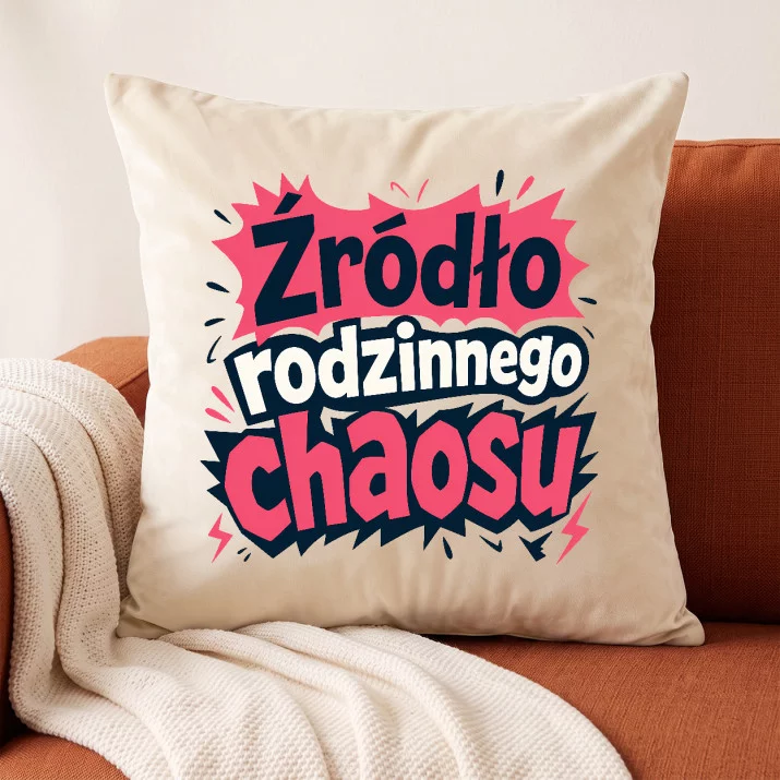 Poduszka Dekoracyjna Dla Siostry Prezent Dla Kobiety: Rodzinny Chaos Poduszka Dekoracyjna Dla Siostry Prezent Dla Kobiety: Rodzinny Chaos