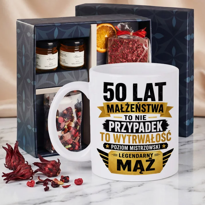 Zestaw Prezenowy Z Kubkiem Na Złote Gody: Legendarny Mąż, 50 Lat Zestaw Prezenowy Z Kubkiem Na Złote Gody: Legendarny Mąż, 50 Lat