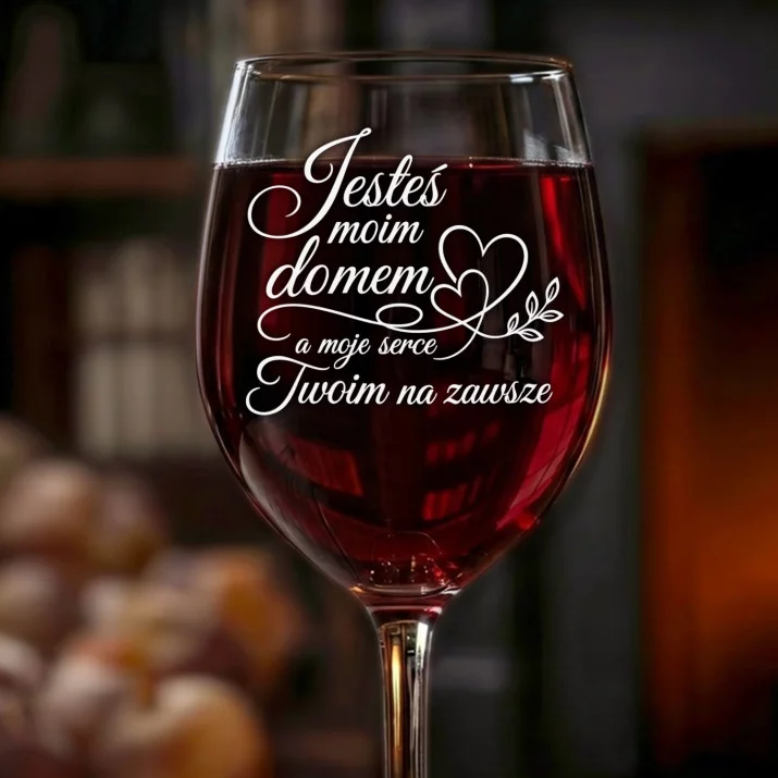 Kieliszek Do Wina Dla Żony Prezent Na Rocznicę Ślubu Dla Kobiety: Jesteś Moim Domem Kieliszek Do Wina Dla Żony Prezent Na Rocznicę Ślubu Dla Kobiety: Jesteś Moim Domem